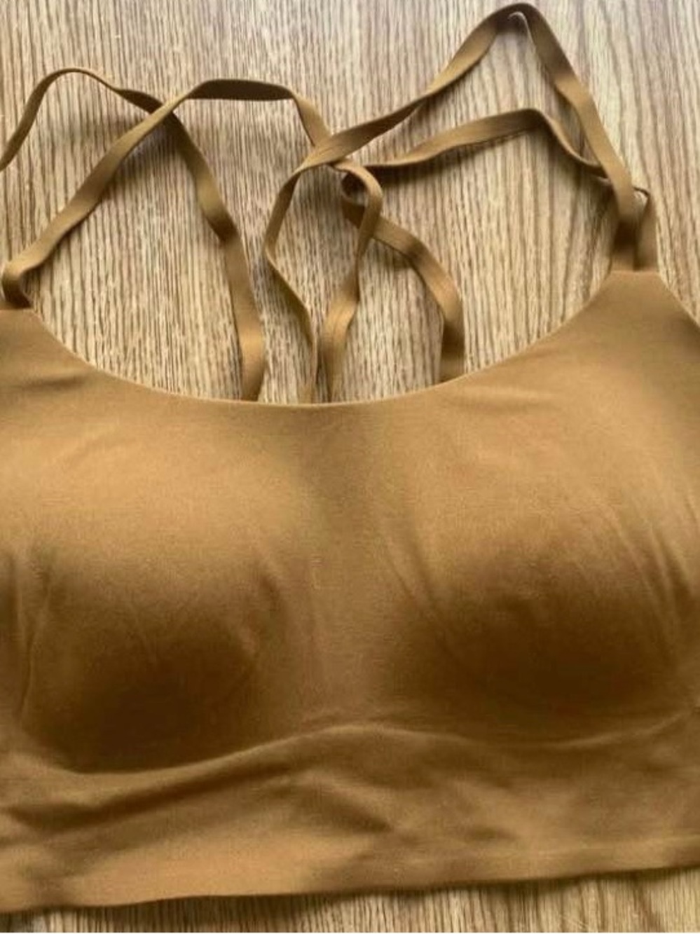 Seamless Strappy Comfort Sports Bra - Camel
